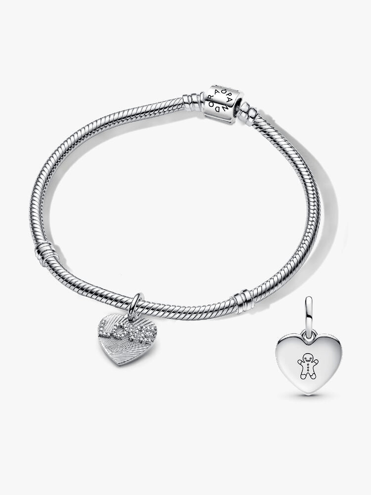 BE LOVE Engravable Love Heart Charm Bracelet Set