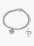 BE LOVE Engravable Love Heart Charm Bracelet Set