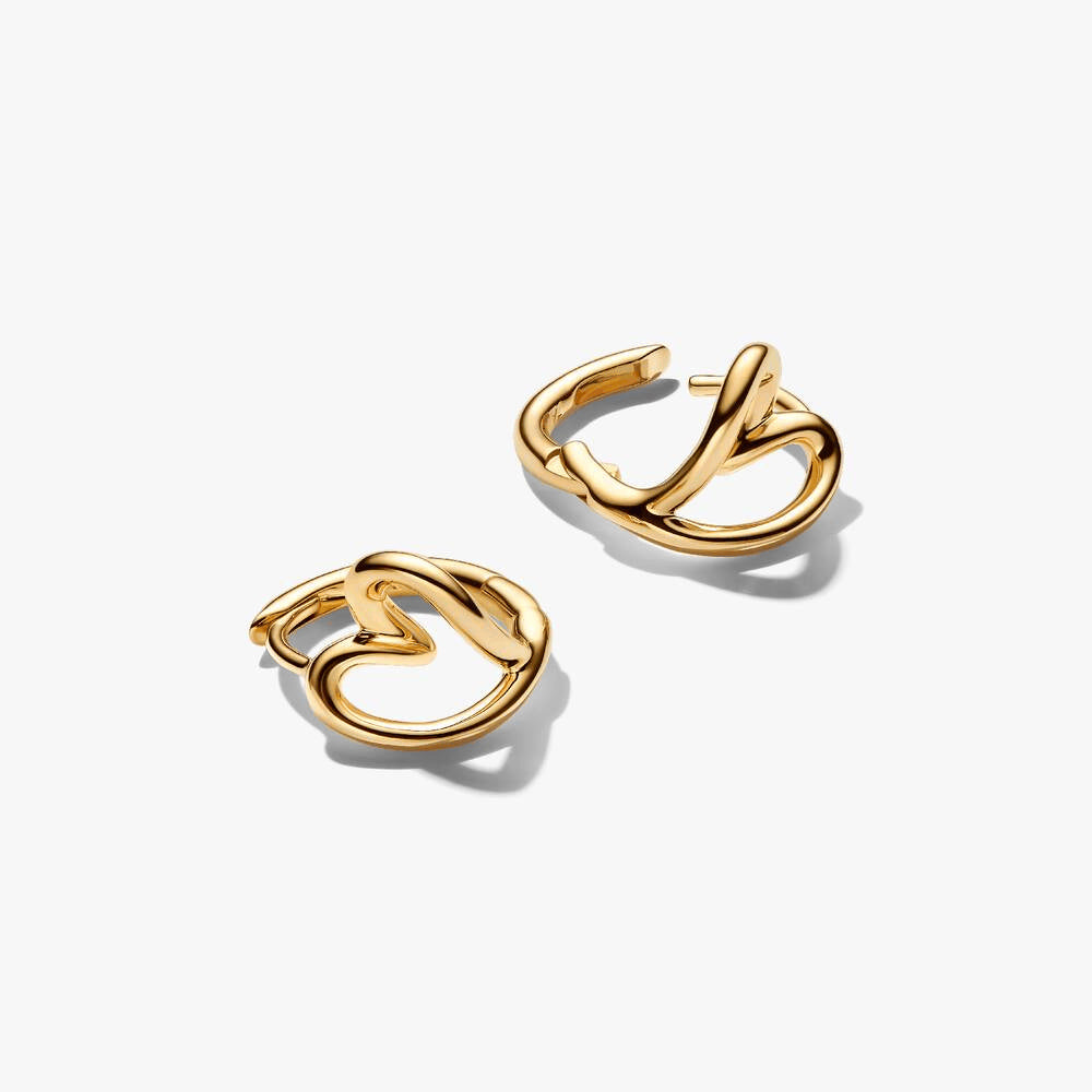 Organically Shaped Heart Small Hoop Earrings