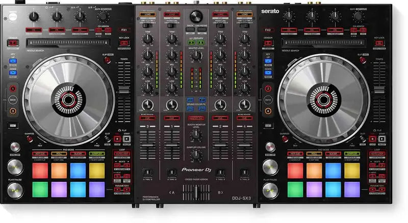 Pioneer DJ 4-Channel Serato DJ Pro Controller With Performance Pads And RGB Lighting - DDJ-SX3 B-Stock