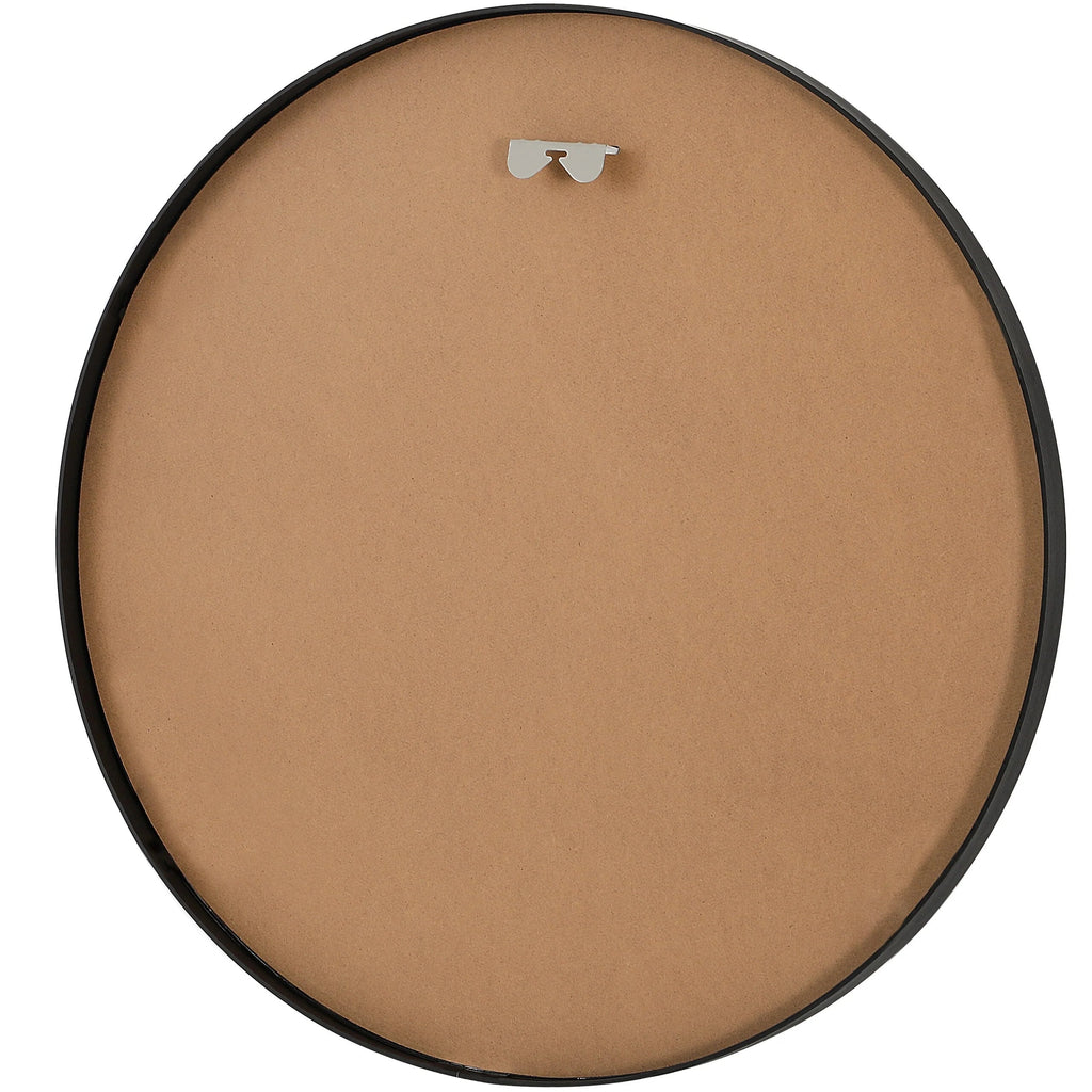 Round Aluminum Wall Mirror With Decorative Metal Frame