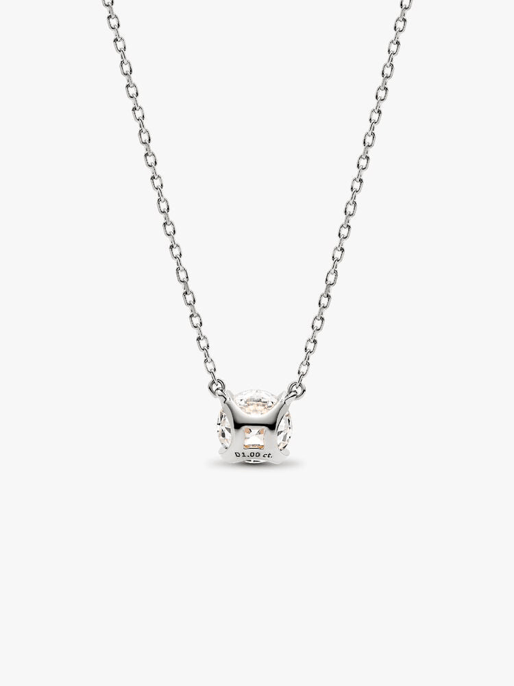 Pandora Era 14k White Gold Lab-grown Diamond Pendant Necklace