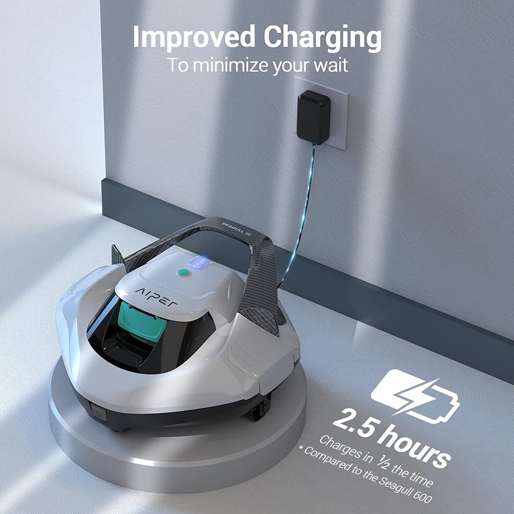 AIPER Cordless Robotic Pool Cleaner With Dual-Drive Motors - Seagull 600