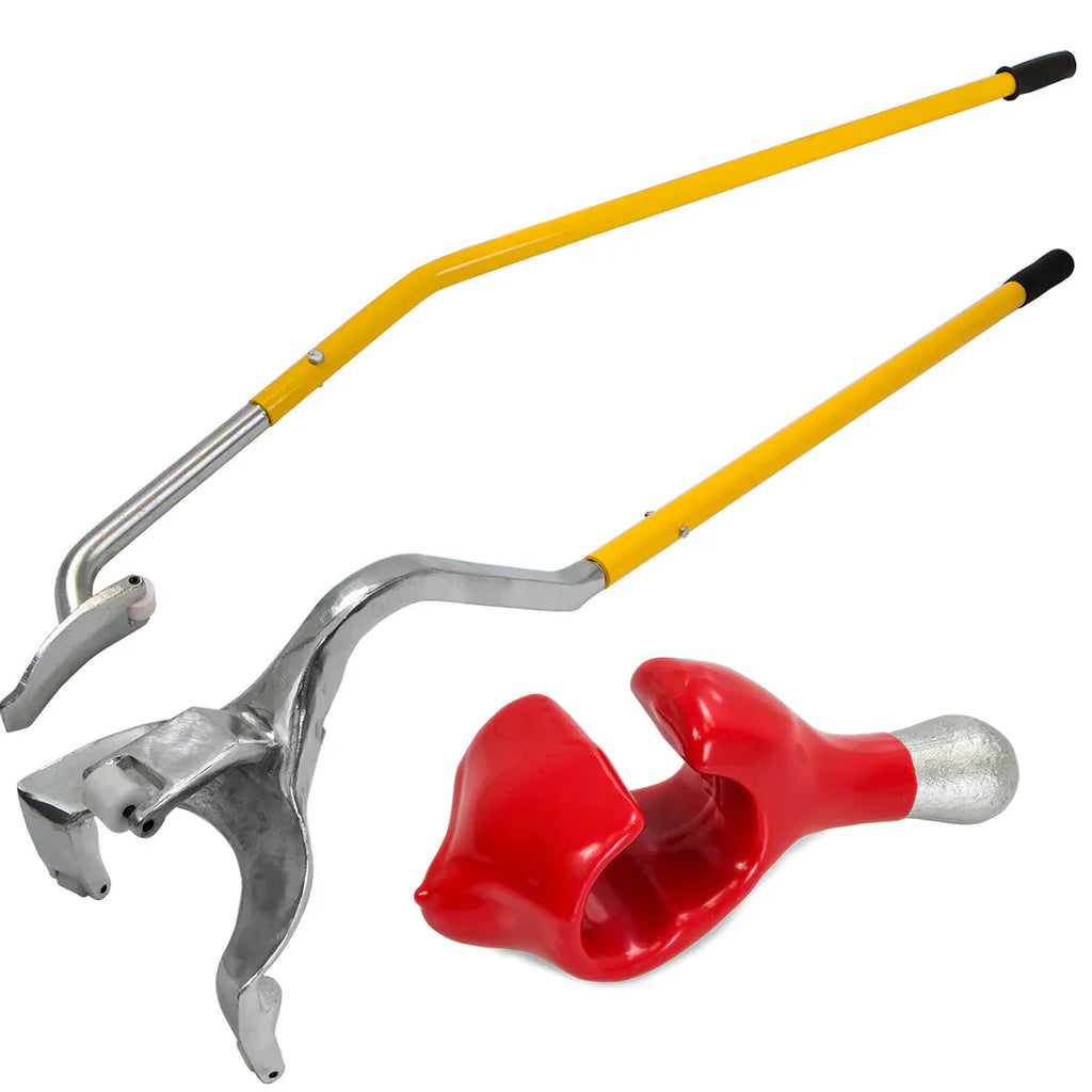 Steel Tire Mount Demount Tool Set, 3 PCS, Yellow, 17.5 To 24.5 Inches
