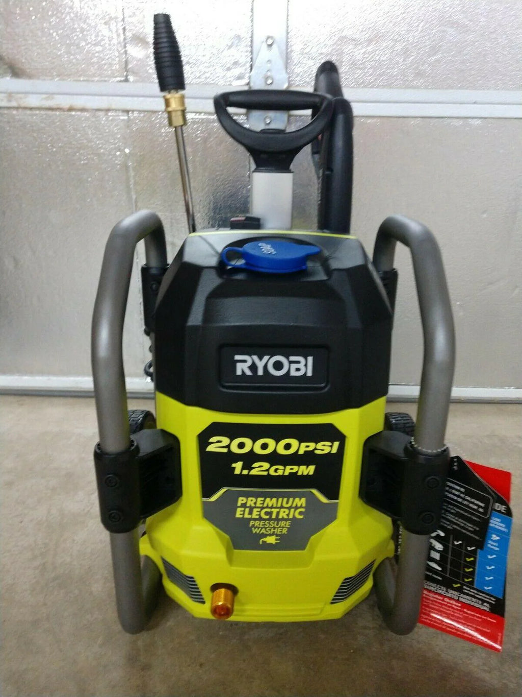 Ryobi Cold Water Electric Pressure Washer 2000 PSI 1.2 GPM