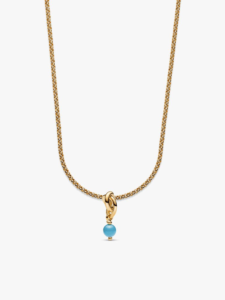 December Eternity Circle Dangle Charm Necklace Set