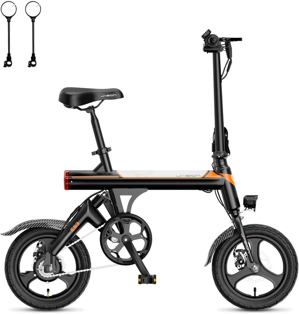 Jasion 14 Inch Folding Electric Bike, 21 Mph, 500W Peak Motor, 270Wh Battery - EB3