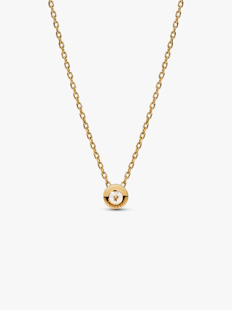Pandora Era Bezel 14k Gold Lab-grown Diamond Pendant Necklace
