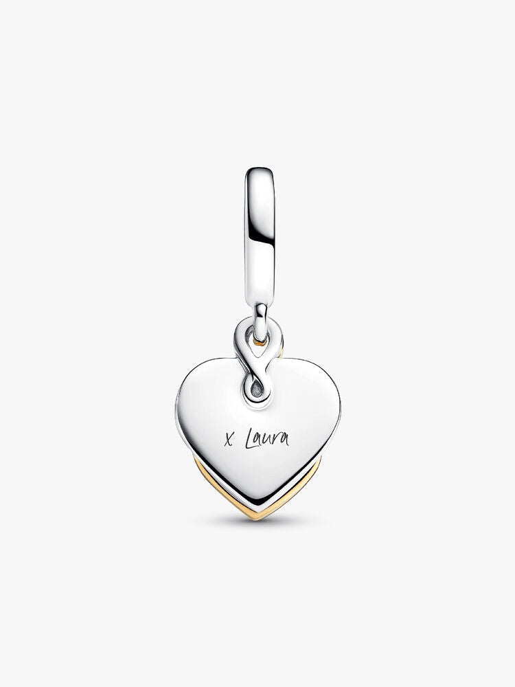 Lab-grown Diamond Engravable Mom Double Dangle Charm