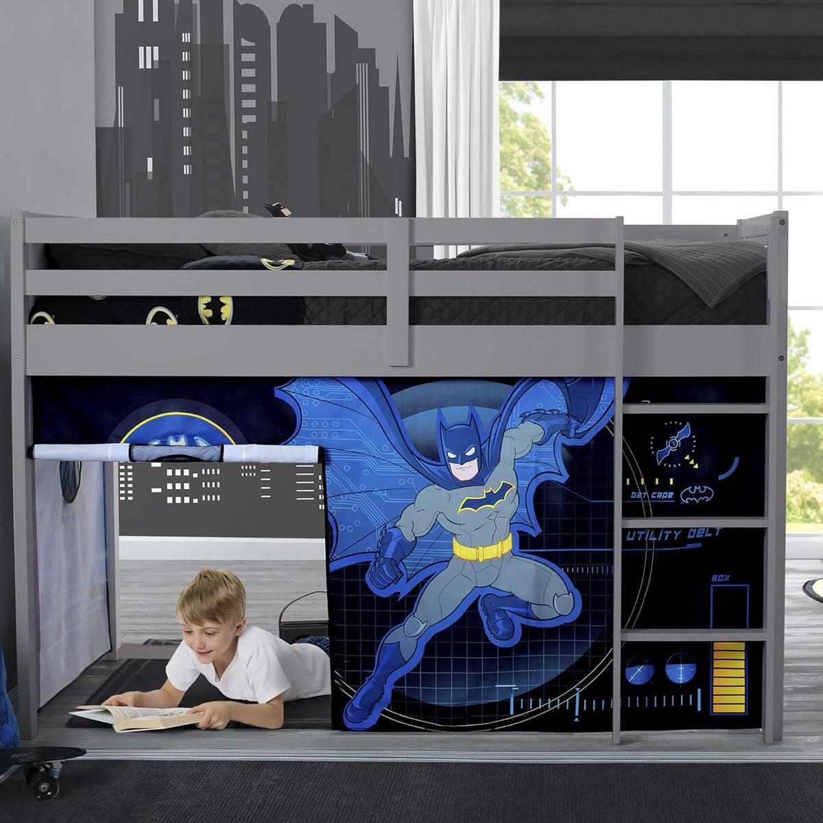 Delta Children Low Twin Loft Bed Tent Curtain Set - Batman