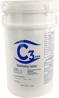 Rx Clear C3 3 in Stabilized Chlorine Tablets, Individually Wrapped, 50 Pounds - A204550