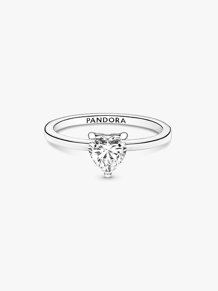 Sparkling Heart Solitaire Ring