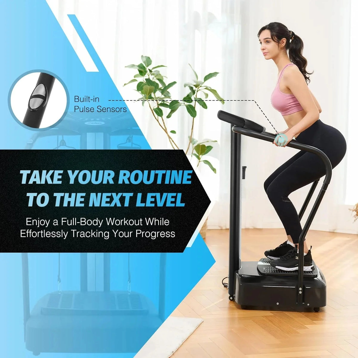 Zelus Whole Body Vibration Plate Exercise Machine, 500W, 99 Levels, 3 Preset Modes, 2 Resistance Bands, 330lb Capacity