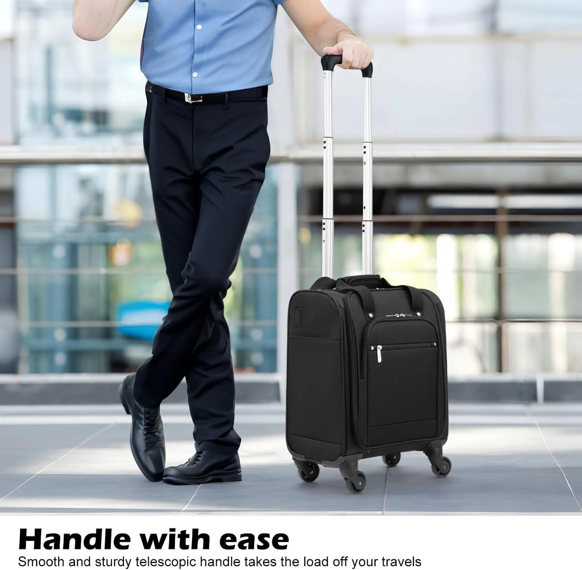 Underseat Carry-On Softside Spinner Luggage - Underseat-14-Inch-Plus