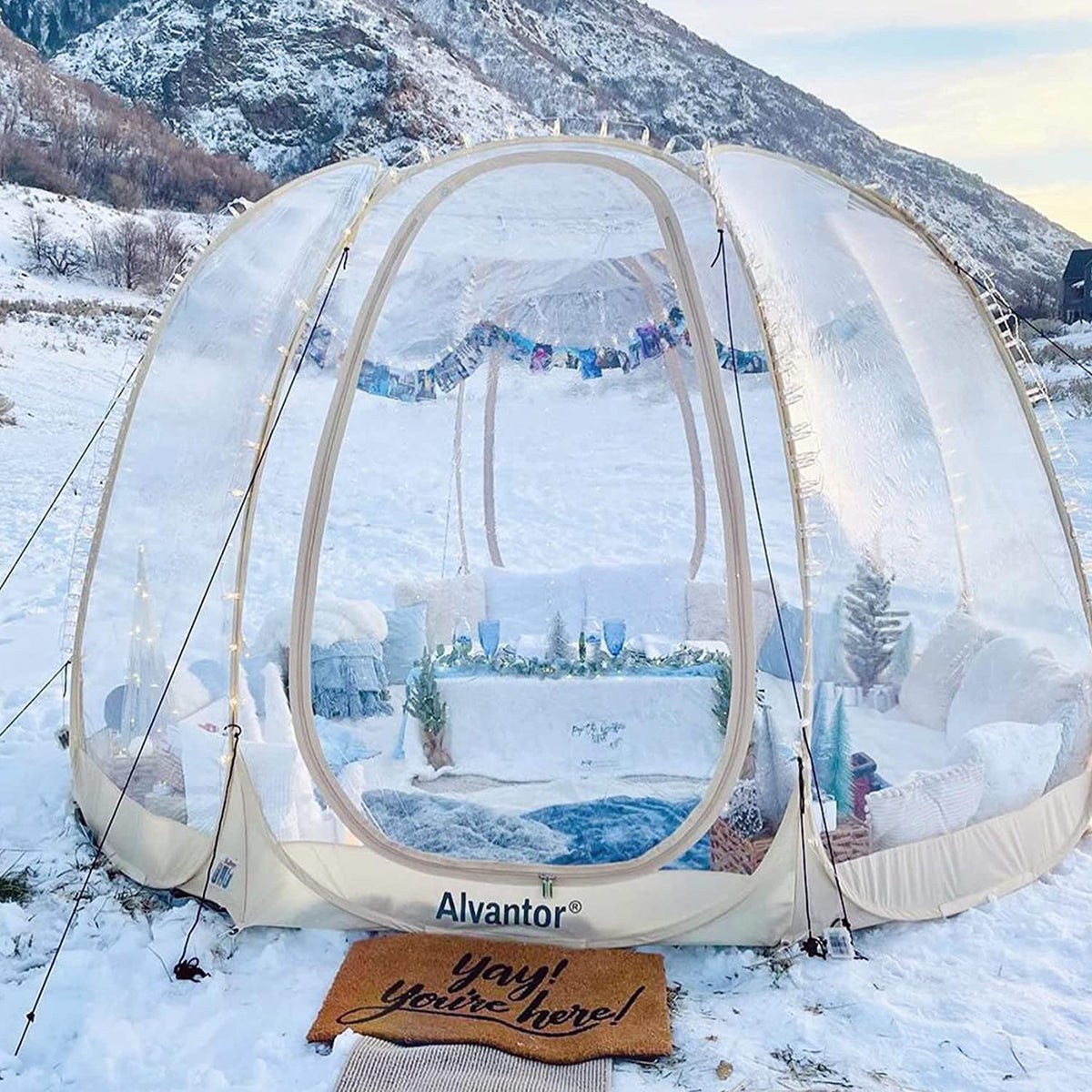 Alvantor Bubble Tent Pop Up Gazebo, 8-10 Person, 3.63.62.4H (m)