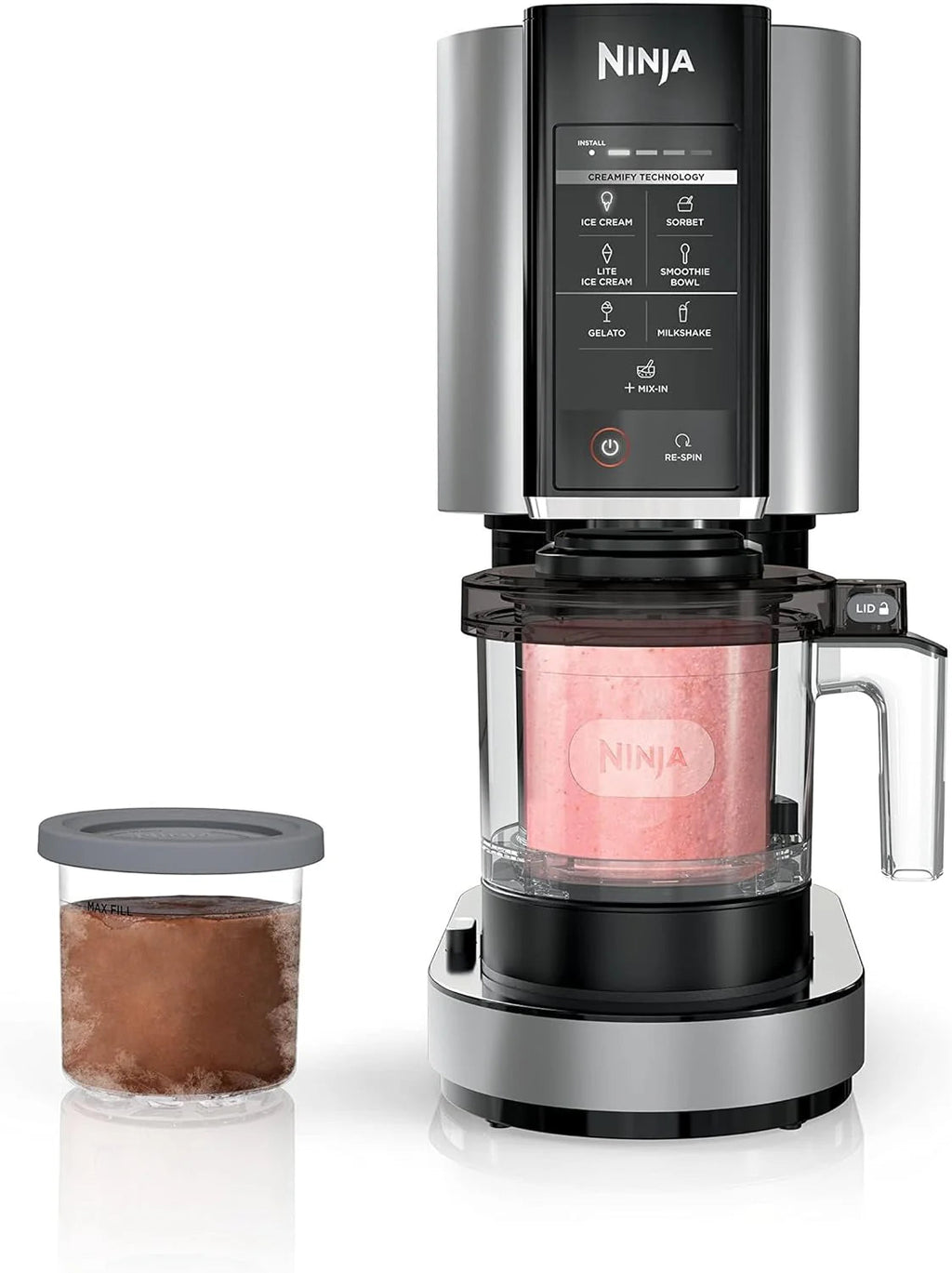 7-in-1 Ice Cream Maker With 2 Pint Containers And Lids - Silver