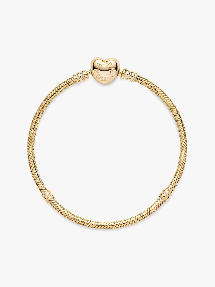 Pandora Moments Heart Clasp Snake Chain Bracelet