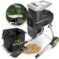 Electric Silent Wood Chopper/Deburr Machine, 15 Amp, 1.7 Inches, 21:1, 7 Inch Wheels - Green