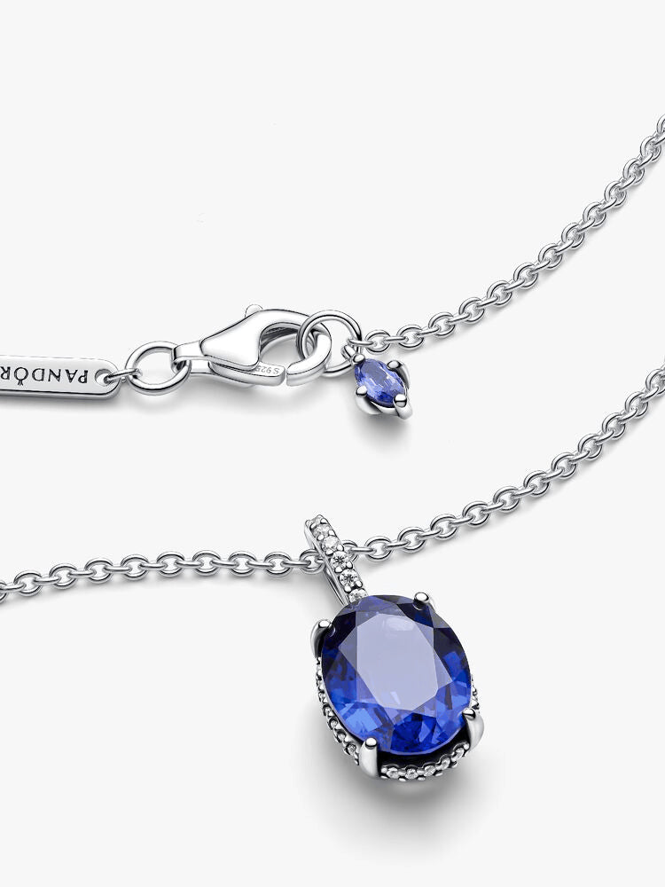 Sparkling Statement Halo Pendant Necklace