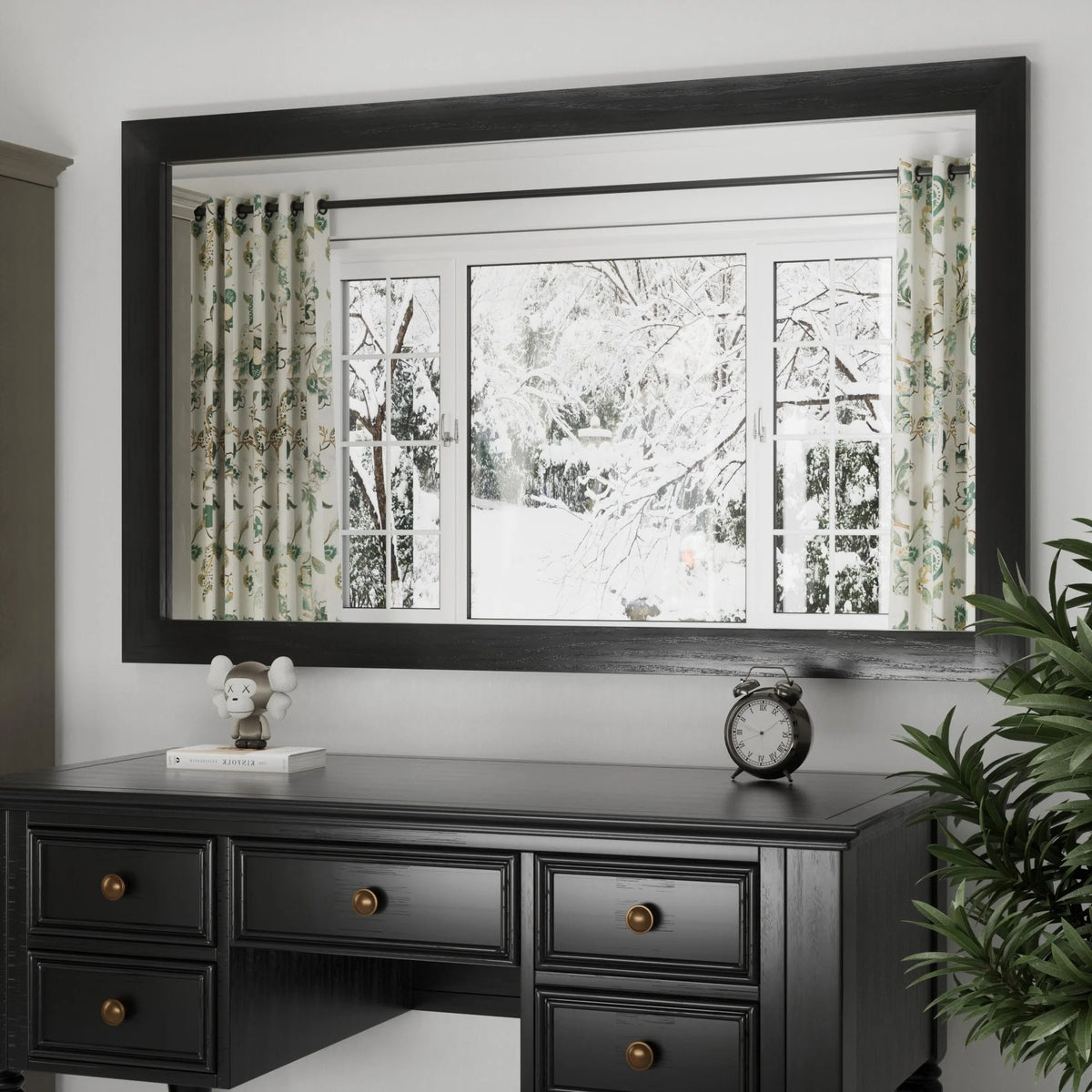 Rectangular Wall Mirror With Wood Frame, 18 x 26 in, 22 x 30 in, 24 x 36 in, or 40 x 26 in - Multiple Sizes