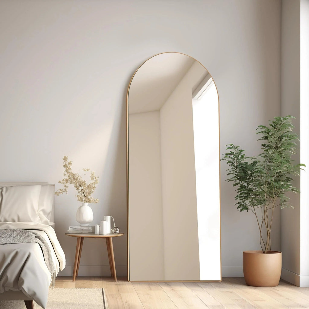 Arched Full-Length Floor Mirror - Standing And Wall-Mounted
