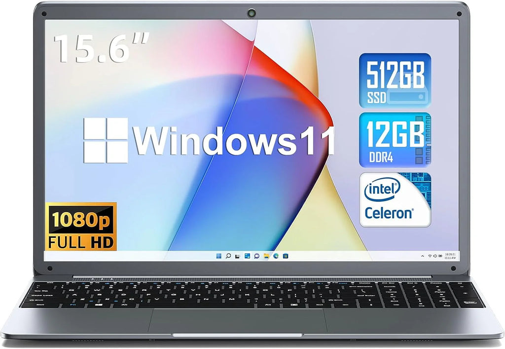 SGIN 15.6inch Laptop 12GB DDR4 512GB SSD Windows 11 Full HD 1920x1080 - X15