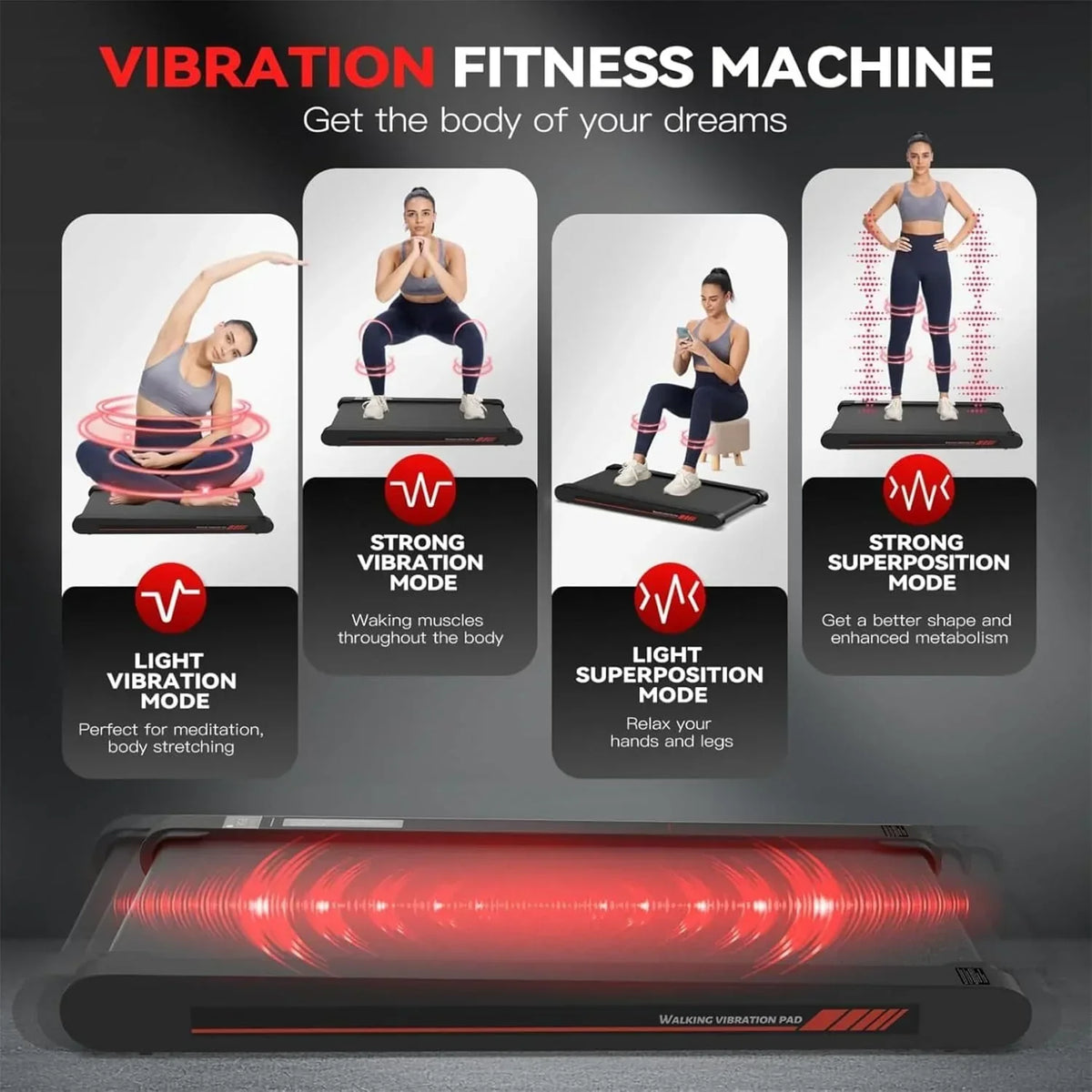 Walking Vibration Pad 2.5HP 39 x 21 x 3.5 in - RM-01