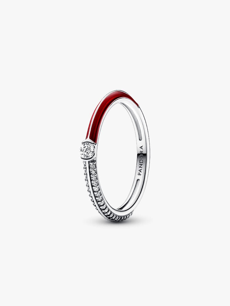 Pandora ME Pavé & Red Dual Ring