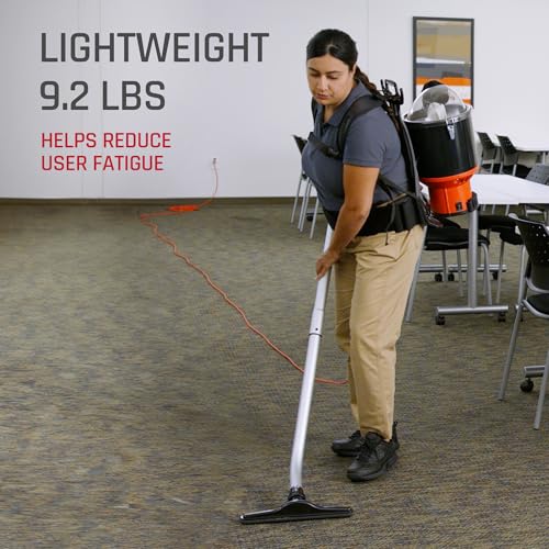 Commercial Shoulder Vac Pro Backpack Bagged Vacuum Cleaner With HEPA Media Filter, Black - C2401