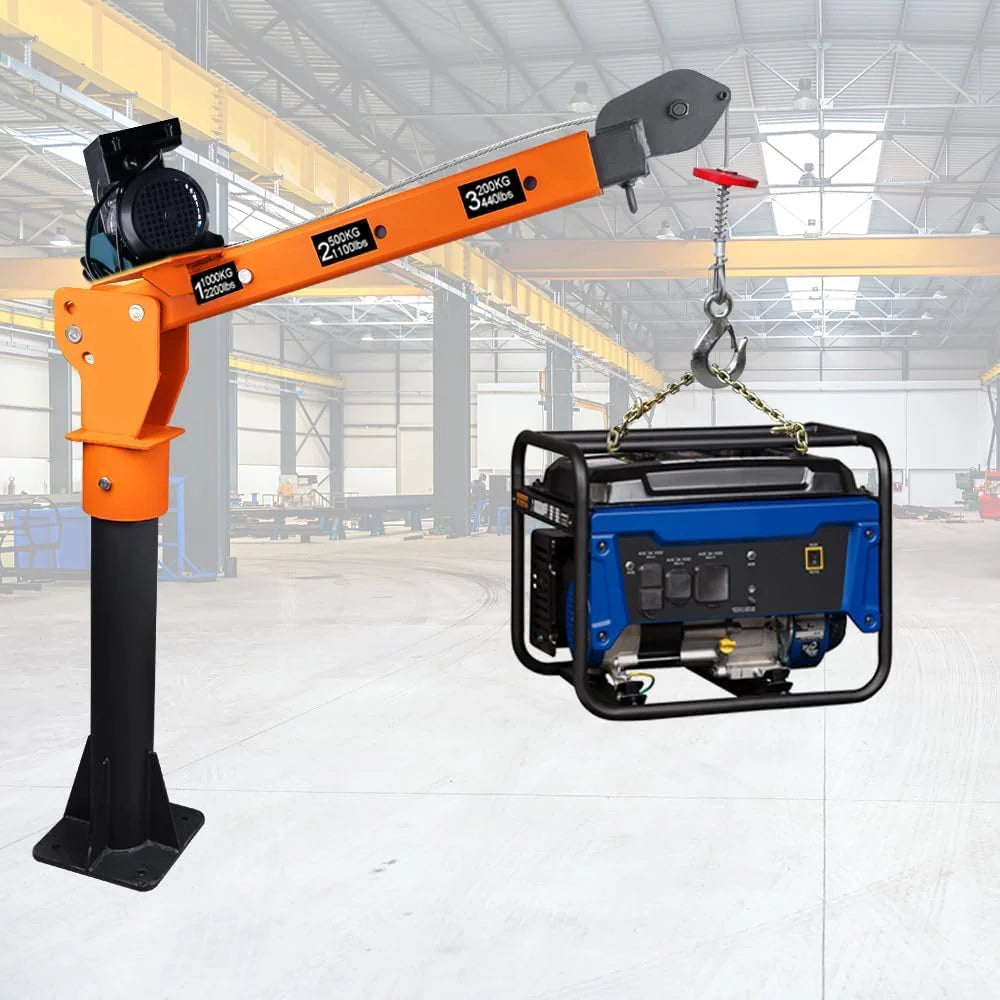 GRIPWAY Folding Truck-Mounted Crane With 110V Electric Hoist, 1100lb Capacity - 1100LB+110V Hoist