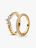 Regal Golden Tiara Ring Set