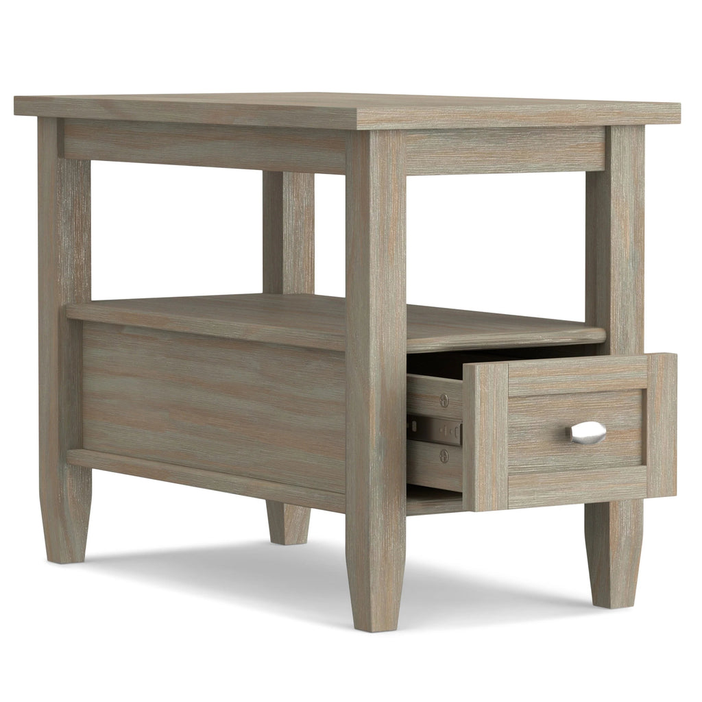 Solid Wood Narrow Side Table, 14 in Wide, 24 in D x 14 in W x 20 in H