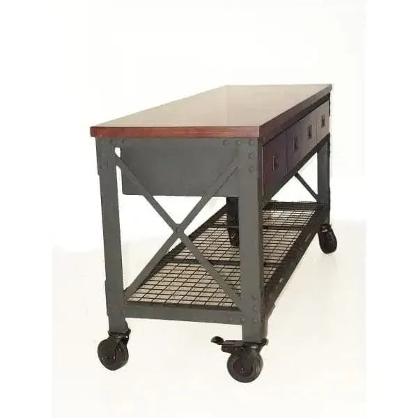 Building Products 72 in 3-Drawer Rolling Industrial Workbench With Wood Top