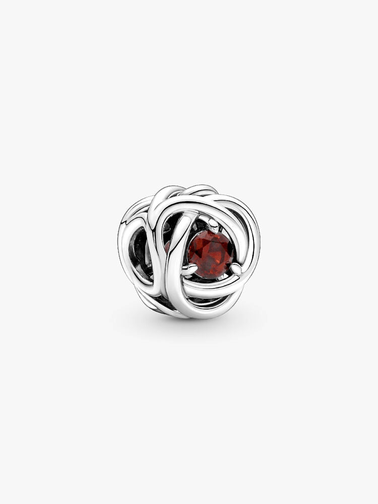 January Red Eternity Circle Charm