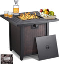 28-inch 50,000-watt Automatic Ignition Gas Fire Pit Table With 6.6-pound Stone Shelf - CSA-Certified