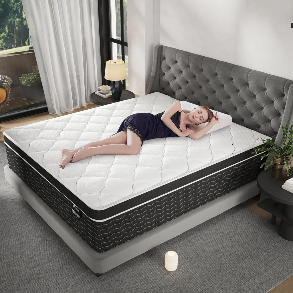 Full Size 10 Inch Medium Plush Hybrid Mattress In A Box