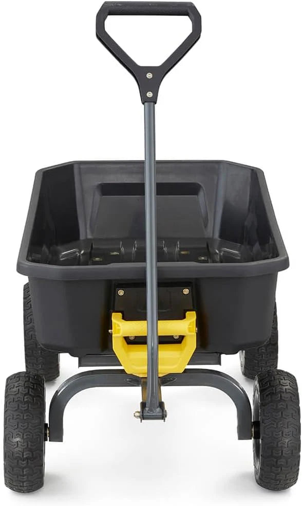 Poly Dump Garden Cart With No-Flat Tires, 7 Cubic Feet, 1200-Pound Capacity, Black - 7GCG-NF