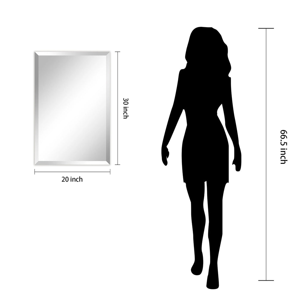 Frameless Beveled Prism Wall Mirror - Clear