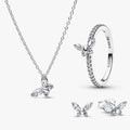 Sparkling Clear Butterfly Jewelry Set