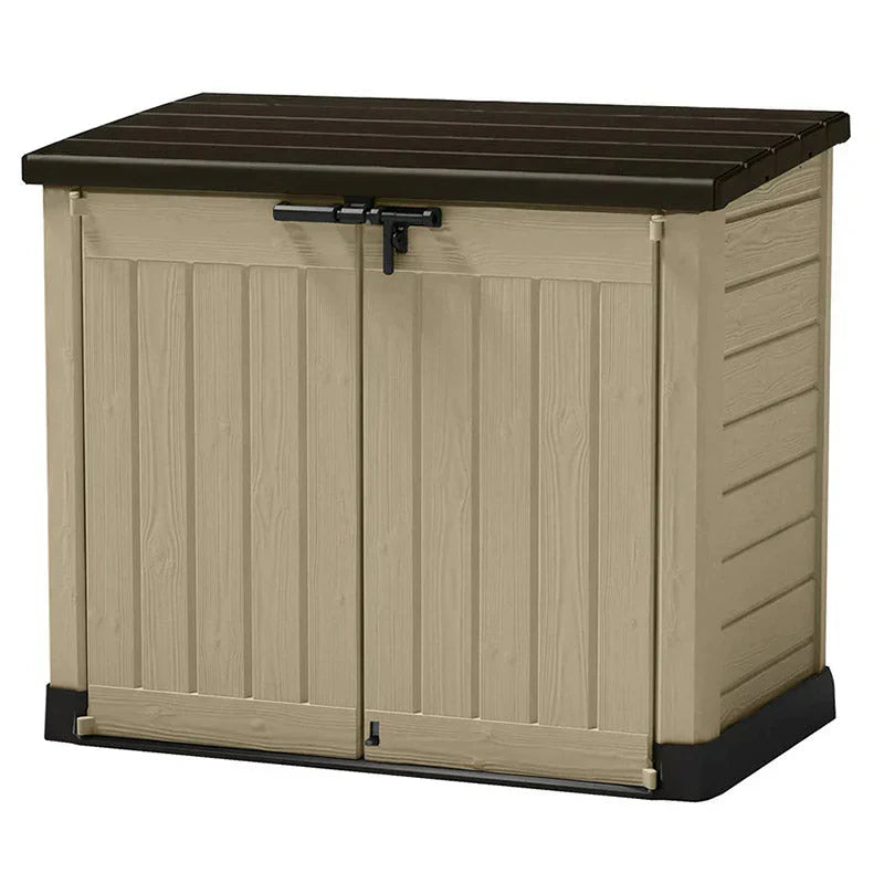 Store-It-Out MAX Outdoor Resin Horizontal Storage Shed, 4.8 x 2.7, 42 Cu. Ft., Beige/Brown - Store-It-Out MAX