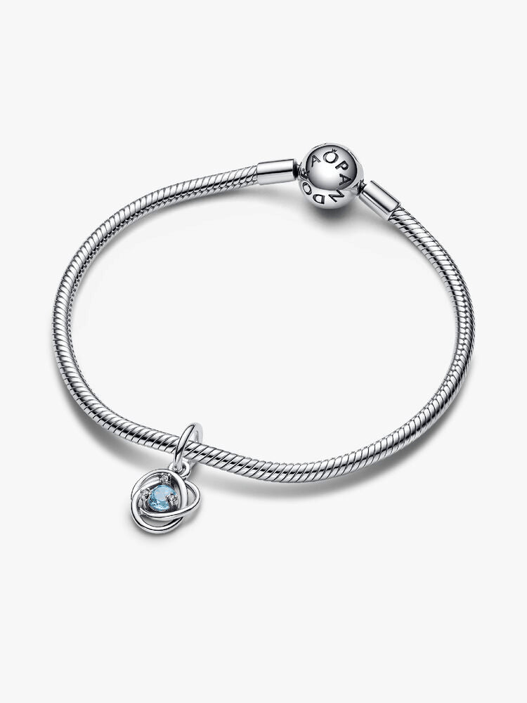 Sea Aqua Blue Eternity Circle Dangle Charm