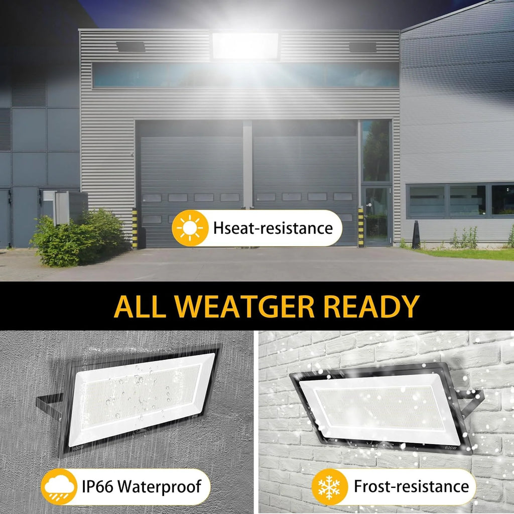 YANYCN 200W LED Flood Light 3 Pack, 22800lm 5000K Daylight White, IP66 Waterproof - 200W-TG-XPG-A
