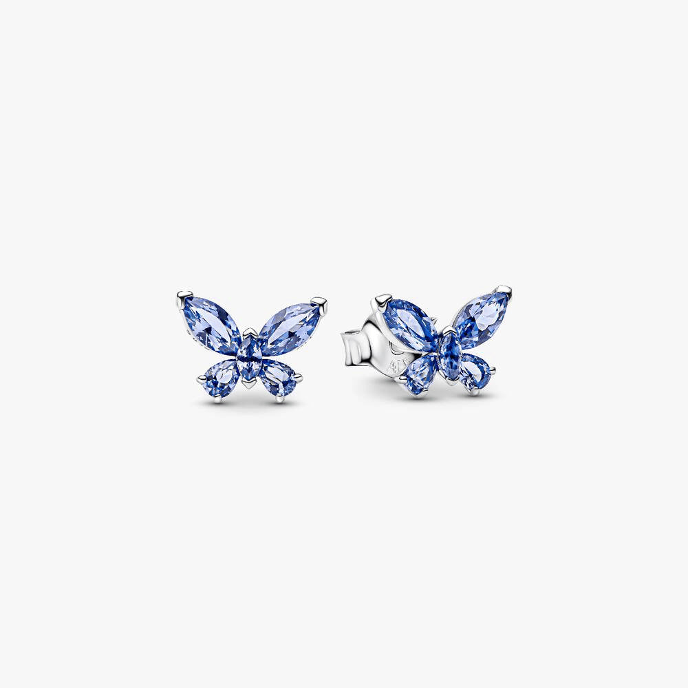 Winter Blue Butterfly Necklace and Earring Set