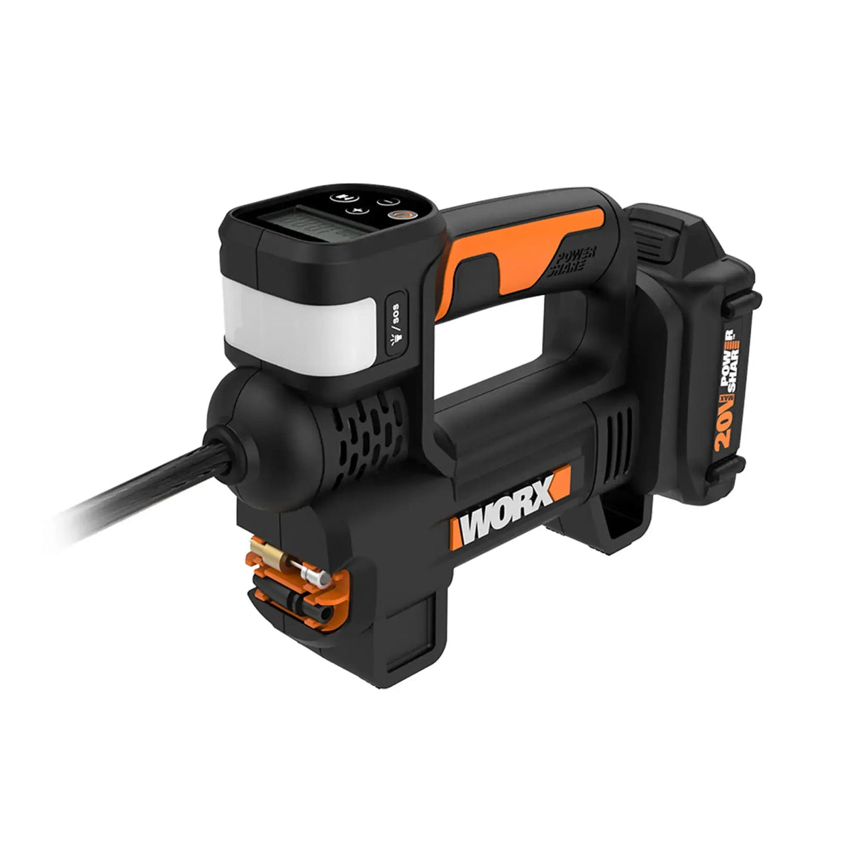 Worx 20V MAX Cordless Multi-Function Air Pump Inflator, Black - 1 x 2.0aH Battery and 1 x Charger Included