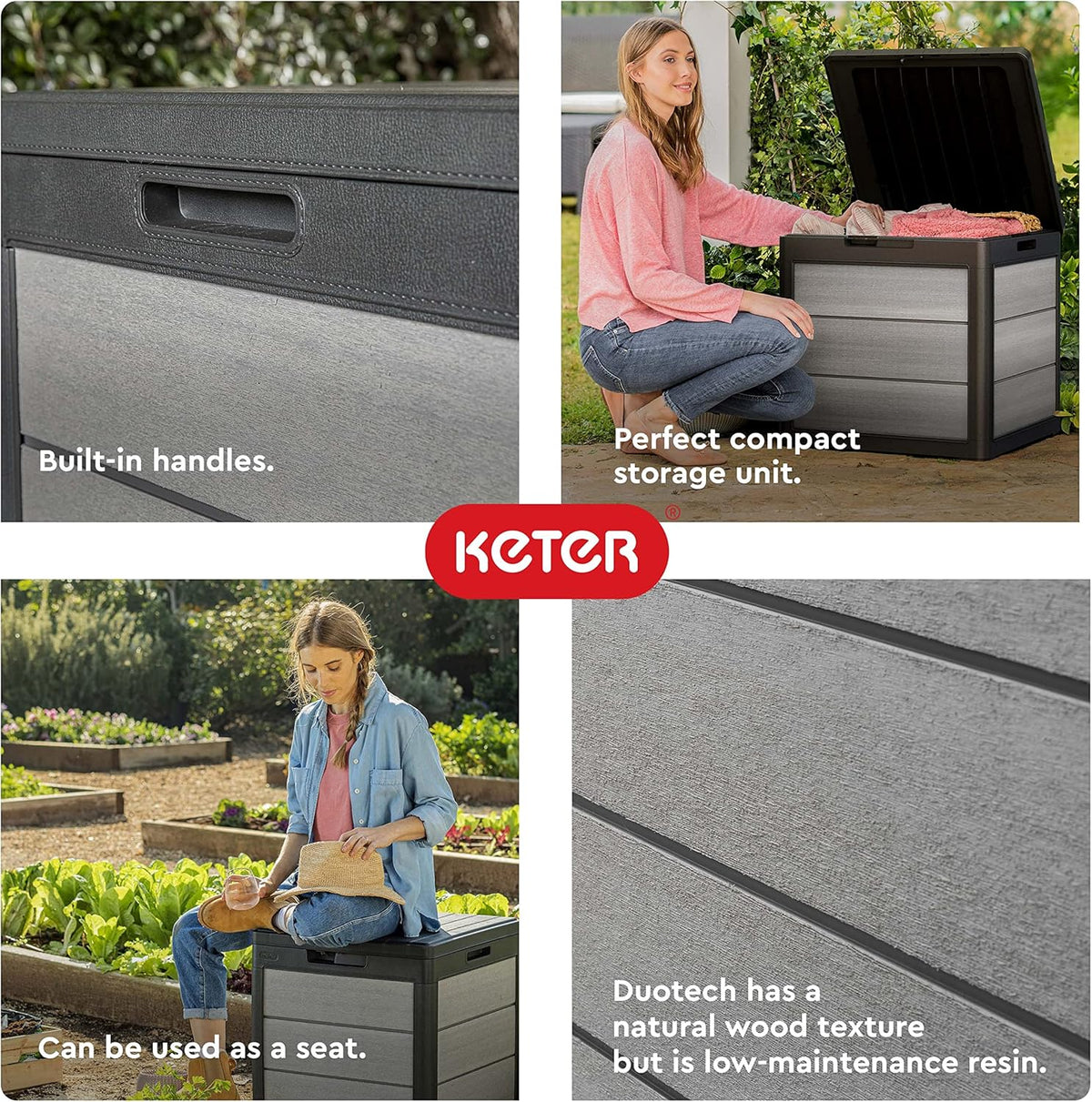 200 Gallon Resin Deck Box, 59.7 in L x 28.5 in W x 35.4 in H