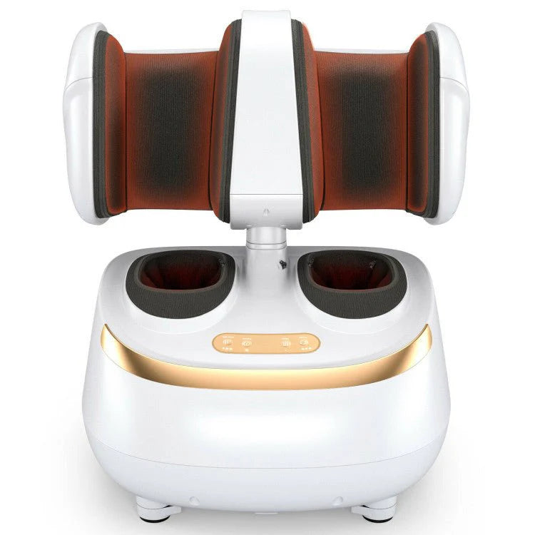 2-In-1 Electric Shiatsu Foot And Calf Massager With Heat, White - 16in x 16in x 14in / 17in x 10in x 9in