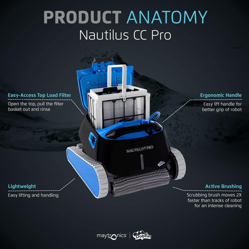 Dolphin Robotic Pool Vacuum Cleaner For Pools Up To 33 ft, Wall Climbing - Nautilus CC 99996113-US