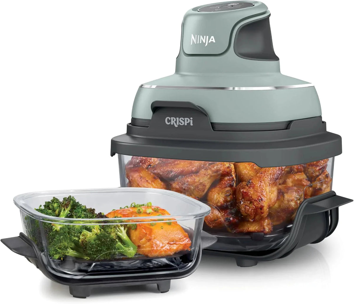 Ninja Crispi 4-in-1 Portable Glass Air Fryer Cooking System, 1500W, 4 QT And 6-Cup Containers