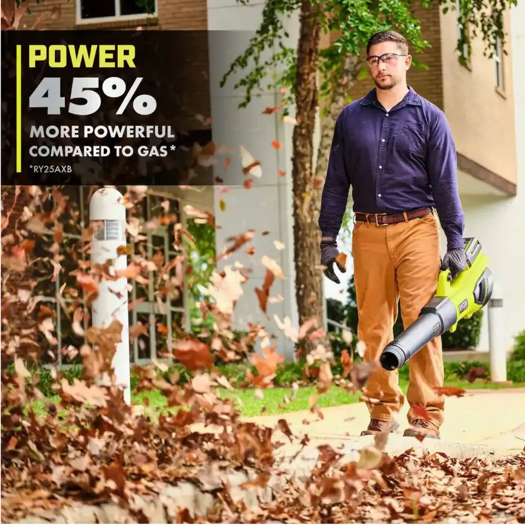 Ryobi 40V HP Brushless Whisper Series Cordless Jet Fan Leaf Blower, 190 MPH 730 CFM, 2 4.0 Ah Batteries And Charger