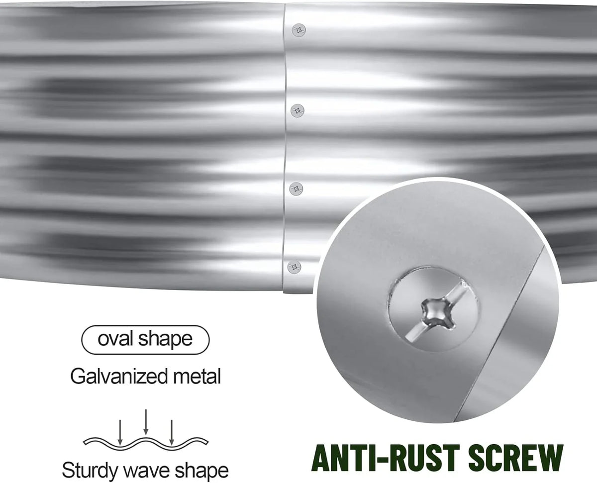 Land guard Galvanized Raised Garden Bed Kit, 10x4x1ft, 2-Pack